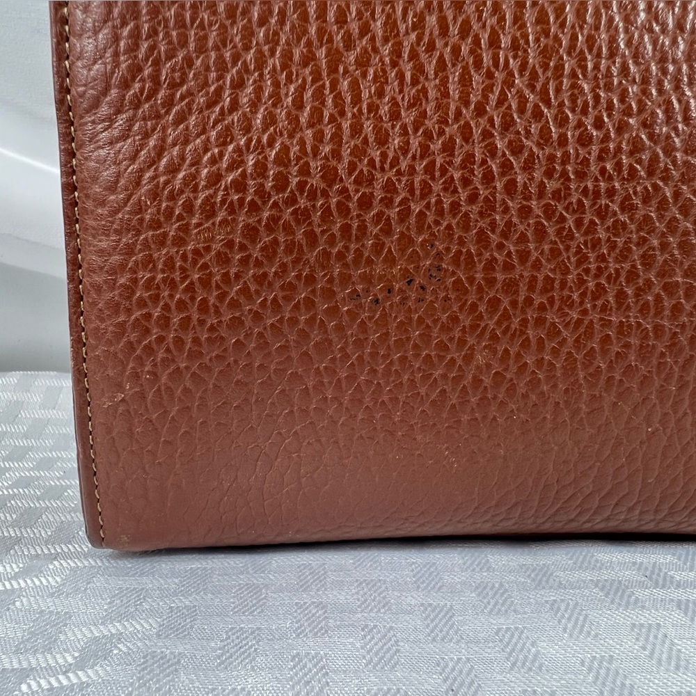 Burberrys of London Brown Pebbled Leather Wristlet with Plaid Lining (Vintage) - Picture 3 of 13